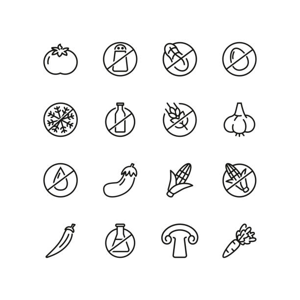 ilustrações, clipart, desenhos animados e ícones de jogo do ícone da linha do alimento orgânico - dough