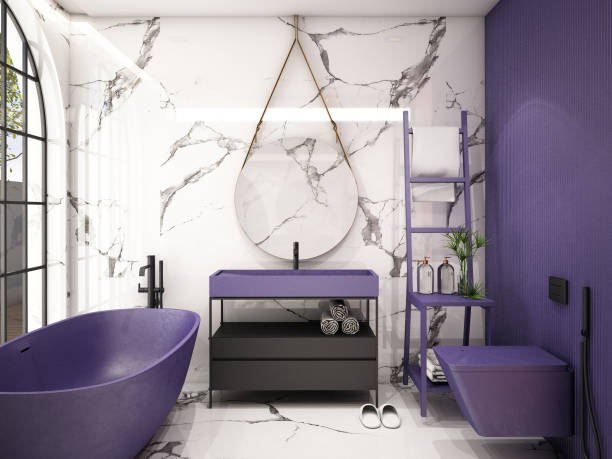 istock Modern Bathroom Interior design,trend design 2019, 3d rendering, 3d illustration 1152787392
