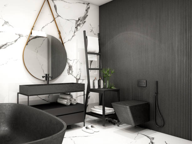 istock Modern Bathroom Interior design,trend design 2019 ,3d rendering ,3d illustration 1152788855