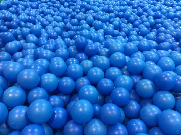 istock Plastic blue ball for kids to play. Blue ball background 1152793700
