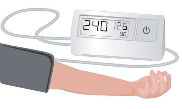 illustrations, cliparts, dessins animés et icônes de examen cardio de mesure de la pression artérielle - blood pressure gauge medical exam healthcare and medicine equipment
