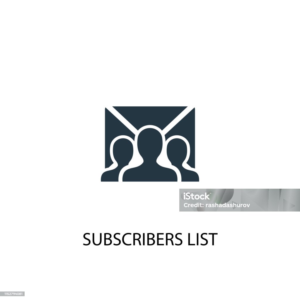 subscribers list icon. Simple element illustration. subscribers list concept symbol design. Can be used for web and mobile. E-Mail stock vector