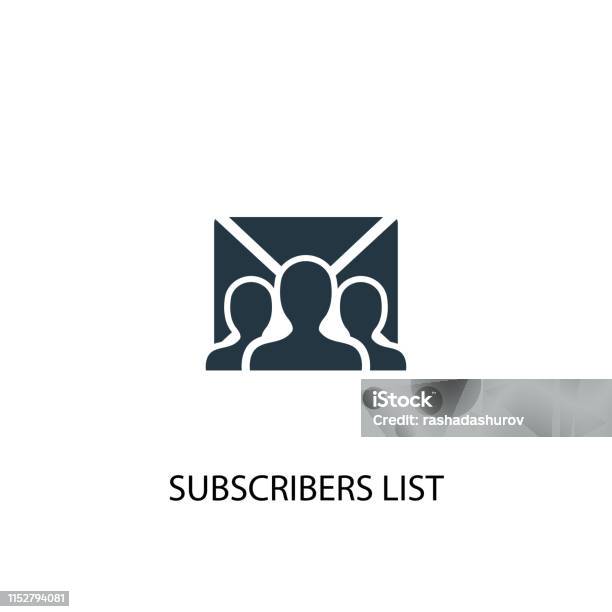 Subscribers List Icon Simple Element Illustration Subscribers List Concept Symbol Design Can Be Used For Web And Mobile Stock Illustration - Download Image Now