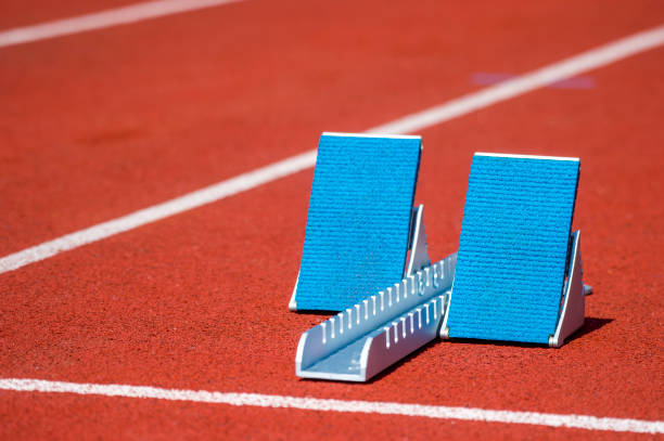 istock Close-Up Of Starting Block On Running Track 1152796267
