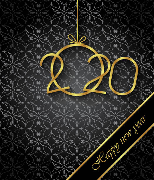 ilustraciones, imágenes clip art, dibujos animados e iconos de stock de 2020 feliz año nuevo de fondo para sus invitaciones, carteles festivos, tarjetas de felicitación. - 13576