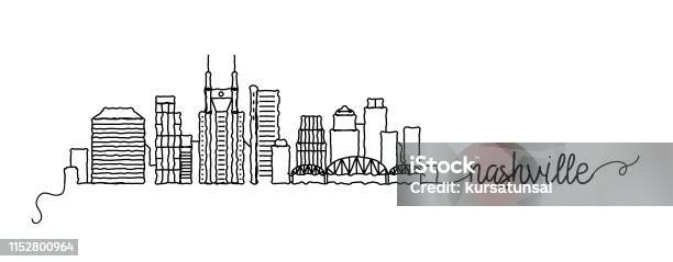 Nashville City Skyline Doodle Sign Stock Illustration - Download Image Now - Nashville, Urban Skyline, Vector