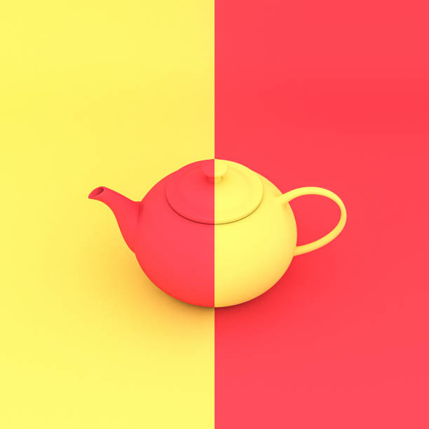 istock classic yellow and red  teapot 1152802965