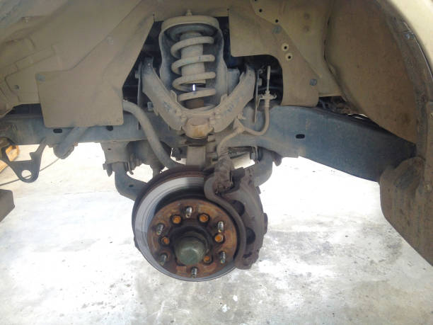 istock Disc brakes and wheel and suspension details. 1152807032