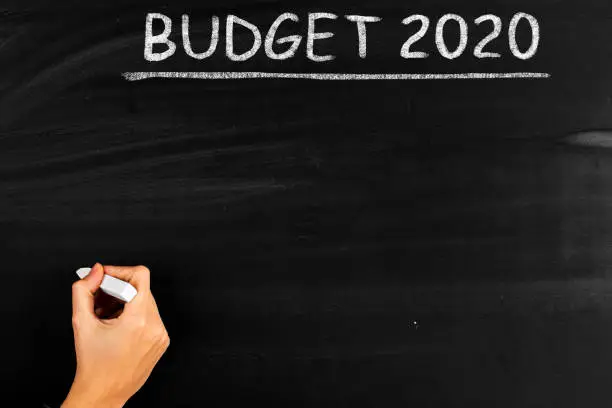 Photo of 2020 budget chalkboard plan