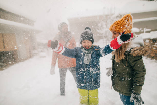 istock Snowball fight with my family 1152808455