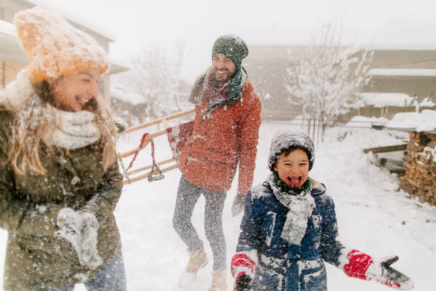 istock Sledding fight with my family 1152808759