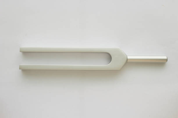 istock Tuning fork for ear test of ENT doctor or sound wave maker on white background 1152810358