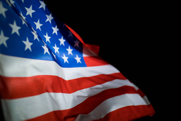 istock American flag on black background 1152812385