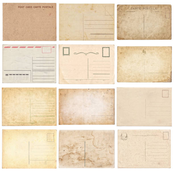 istock Set of various old vintage postcards isolated on white 1152812691