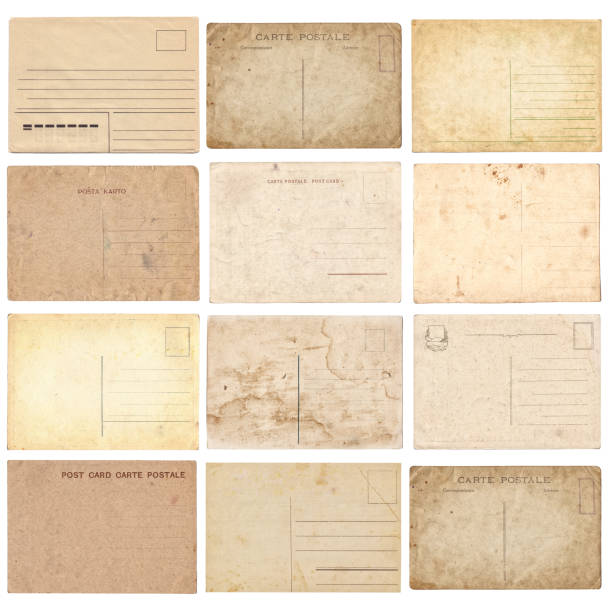 istock Set of various old vintage postcards isolated on white 1152812725