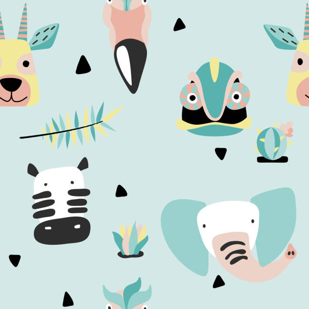 Okapi Animal Pattern 60+ Okapi Giraffe Okapia Johnstoni Cartoon Illustrations, Royalty-Free ...
