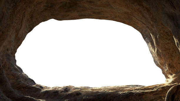 istock cave entrance, mysterious den opening in bright light, 3d rendering isolated on white background 1152817294