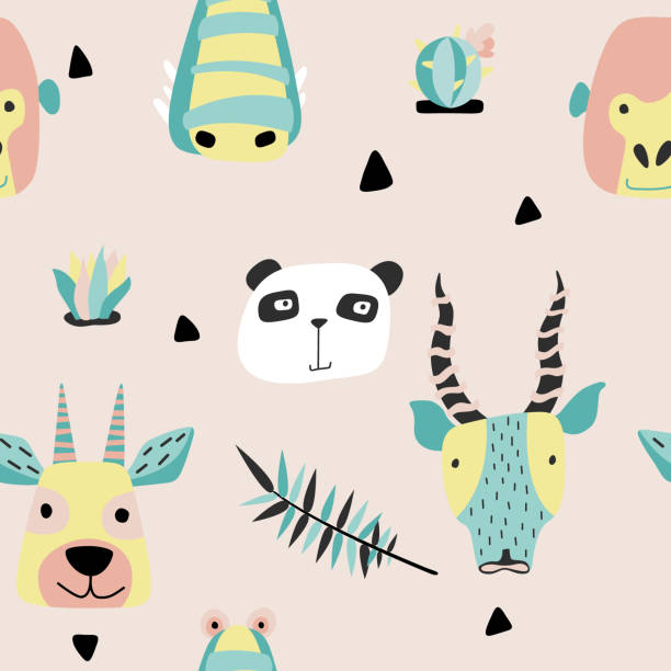 Okapi Animal Pattern 60+ Okapi Giraffe Okapia Johnstoni Cartoon Illustrations, Royalty-Free ...