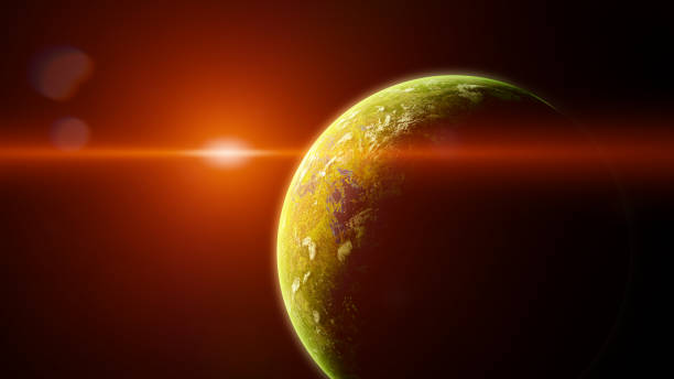 istock sunrise over forest exoplanet, jungle alien planet in a distant star system (3d space render) 1152819015