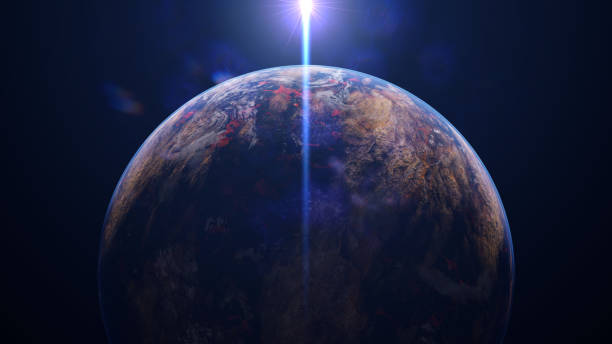 istock sunrise over lava planet, exoplanet lit by an alien sun (3d space illustration) 1152819890
