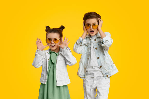istock Shocked trendy children looking at camera 1152823458