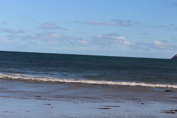 istock Calming Water Ocean Waves Backdrop of Horizon, Ocean Waves On Beach 1152829280