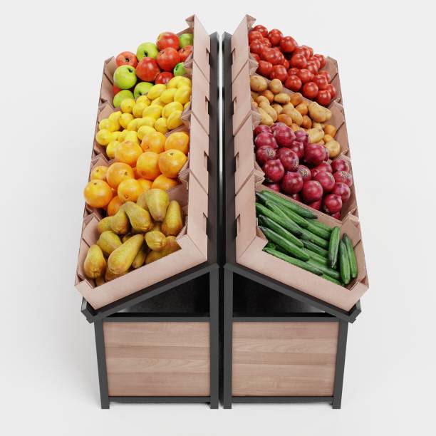 istock Realistic 3d Render of Stand with Food 1152831142