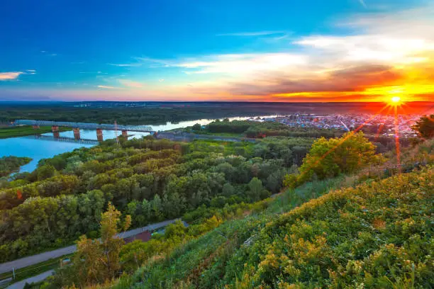 Photo of Sunset over Ufa, Bashkortostan, Russia.