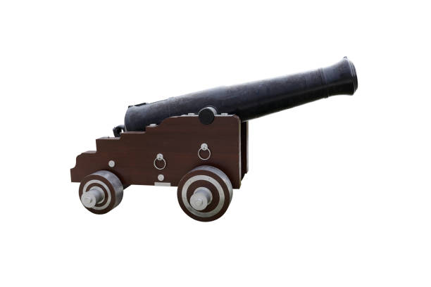 A wooden cannon stands prominently in a museum, illustrating historical military technology. It reveals craftsmanship and design from earlier eras, attracting visitors' curiosity and admiration.