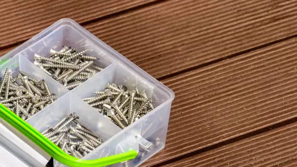 Photo of Assorted screws in plastic box