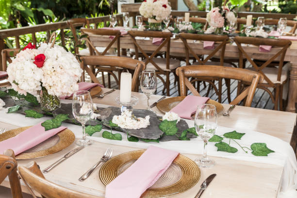 istock reception hall decorated with tables for wedding or other social event 1152835656