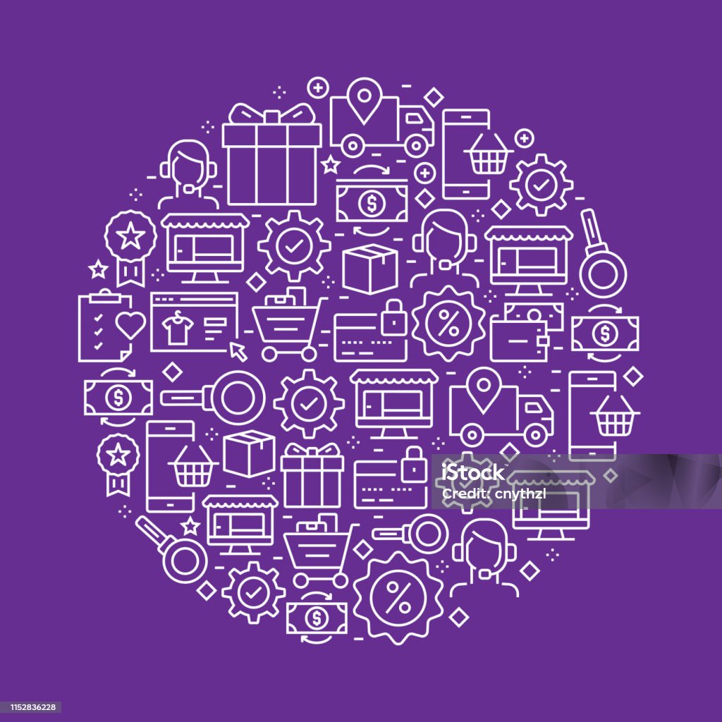 Commerce Pattern Ecommerce Related Pattern Design Stock Illustration - Download Image ...