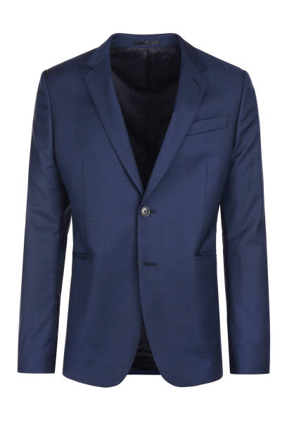 мужской темно-синий пиджак на изолированном фоне - blazer стоковые фото и изображения