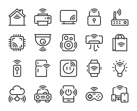 Internet of Things Line Icons Vector EPS File.