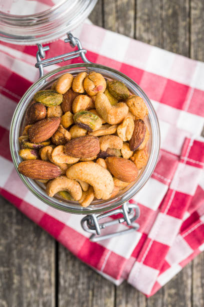 istock Spicy flavoured nuts. Mix of nuts. 1152840398