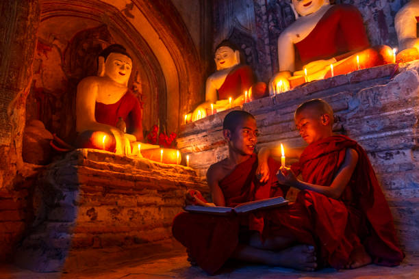 istock Young buddhist monks in Myanmar 1152842618