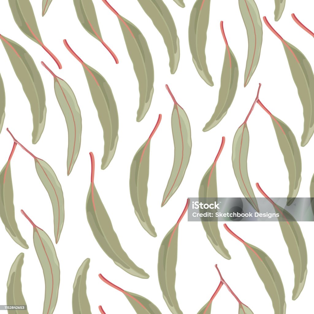 Gumleaf Color Realistic Gum Leaves Vector Pattern Illustration Stock Illustration ...