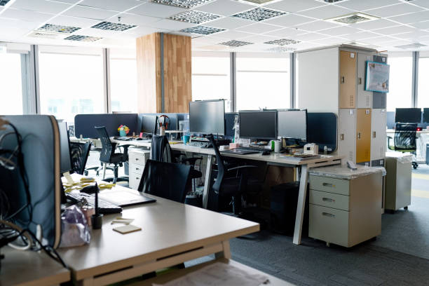 istock Interior of modern work place with furniture 1152843183