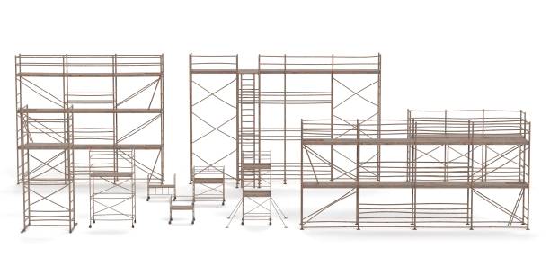 istock Realistic 3D Render of Metal Scaffoldings Set 1152848483