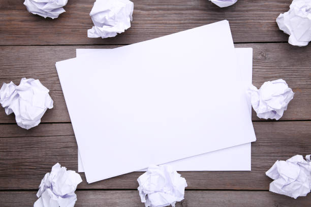 istock Creativity concept, crumpled paper and blank sheet, flat lay 1152851877