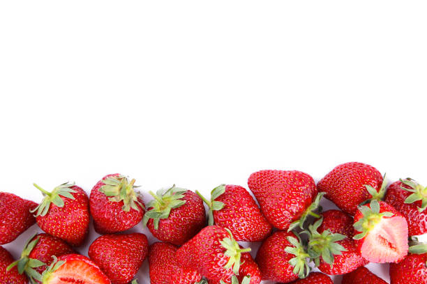 istock Ripe strawberries isolated on a white background, macro 1152852468