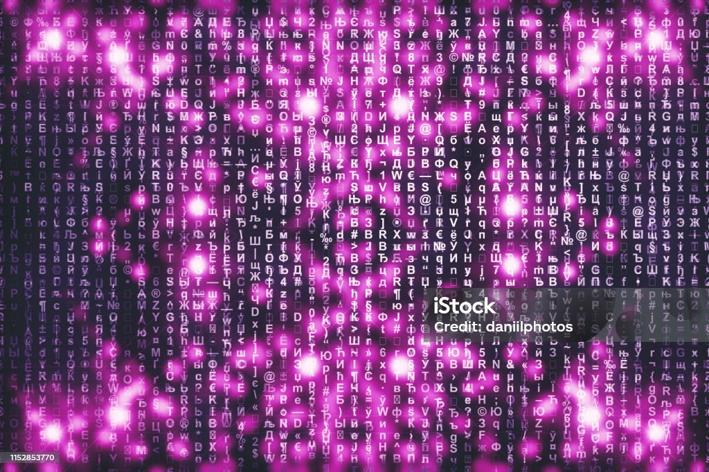 Algorithm Pink Pink Matrix Digital Background Abstract Cyberspace Concept Characters ...