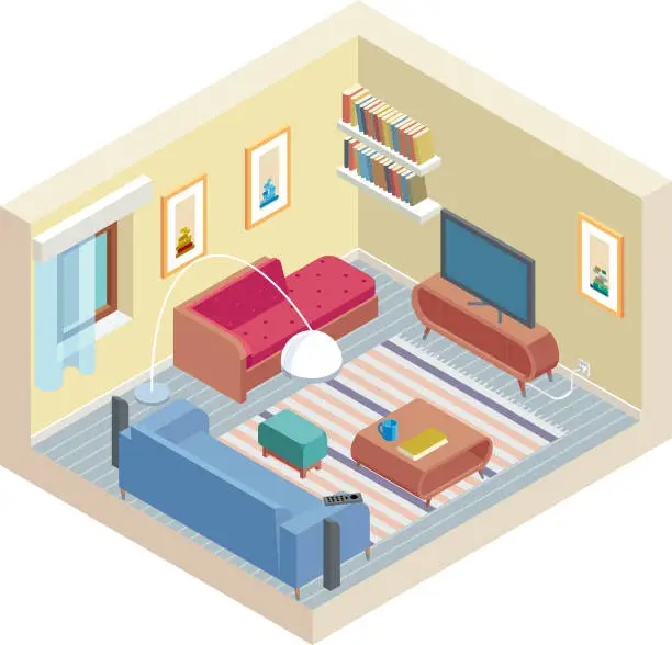 Vector illustration of Isometric Room