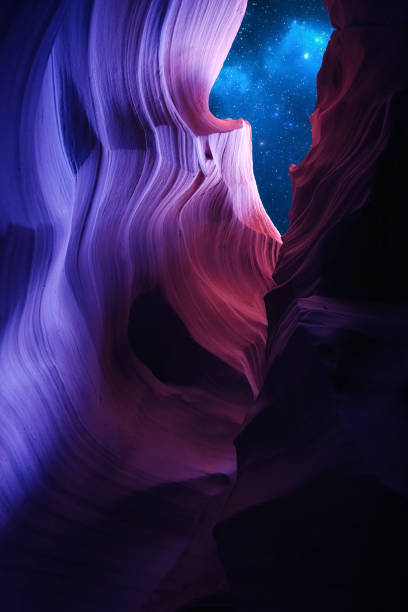 Antelope Canyon Night Arizona, United States. antelope canyon stock pictures, royalty-free photos & images