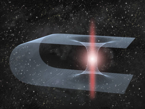 uzayda bir solucan deliği çizimi - kara delik stok fotoğraflar ve resimler