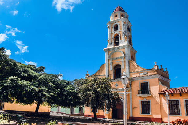 Front View Of Iglesia y Convento de San Francisco Church In Trinidad, Cuba Front View Of Iglesia y Convento de San Francisco Church In Trinidad, Cuba convento stock pictures, royalty-free photos & images