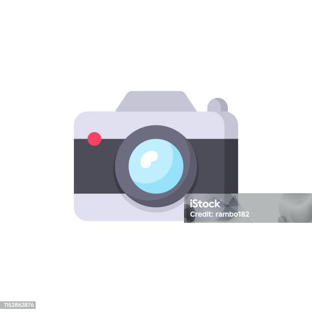 Camera Photography Flat Icon Pixel Perfect For Mobile And Web Stock Illustration - Download Image Now