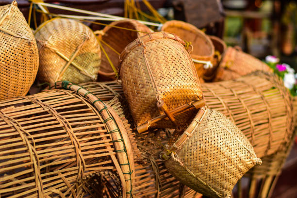 istock Wickerwork, handmade handicrafts made of bamboo 1152865335