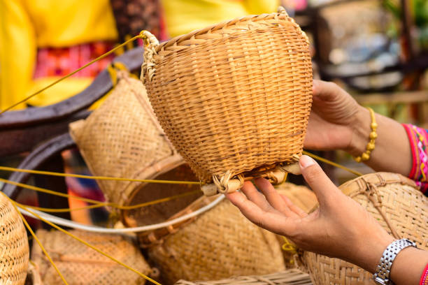 istock Wickerwork, handmade handicrafts made of bamboo 1152865355