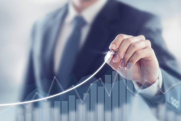 istock Development and growth concept. Businessman plan growth and increase of positive indicators in his business. 1152866795